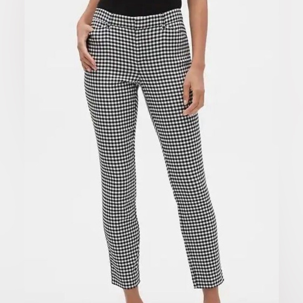 GAP gingham ankle straight pants